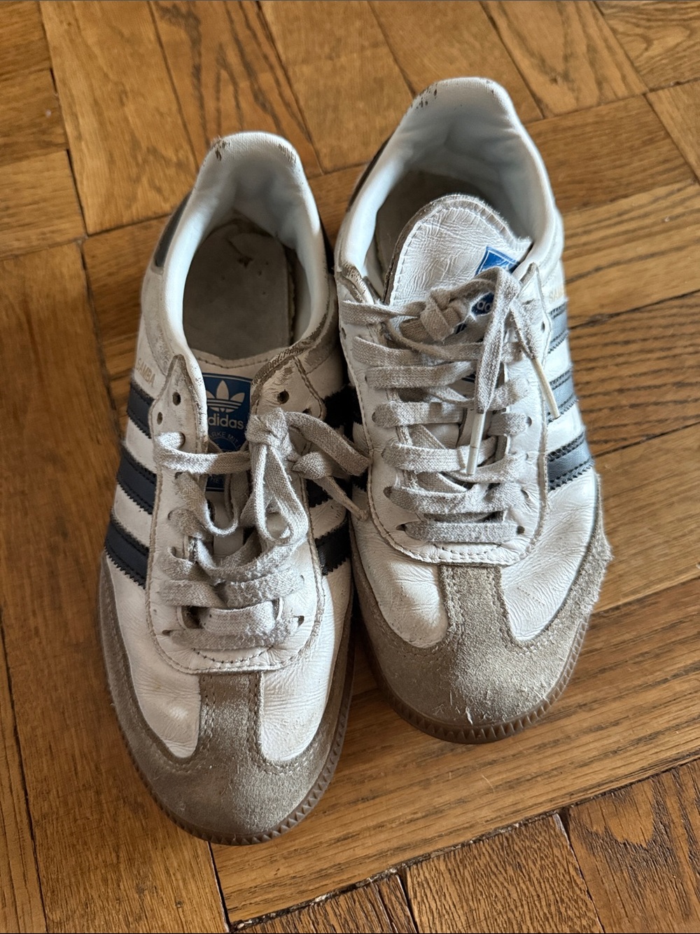 adidas kids White Sneakers with Black Stripes